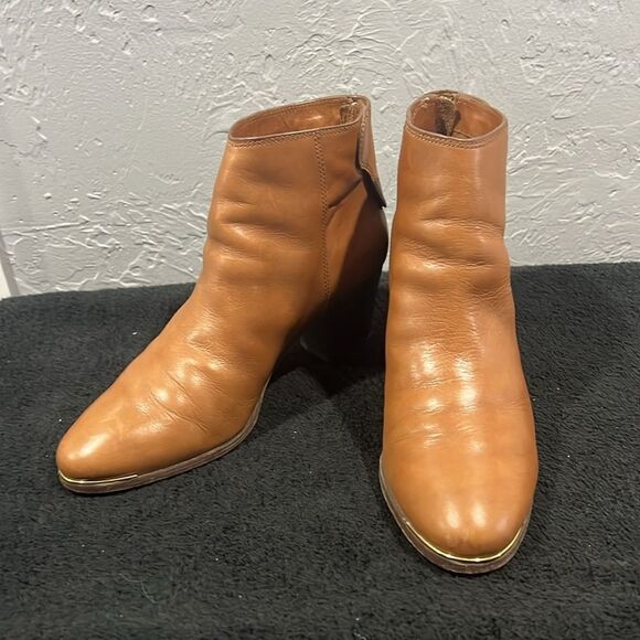 🔥🔥 COACH Waldorf Cinnamon Tan Leather Ankle Boots Booties Women Sz 10B - EUC - Picture 3 of 14